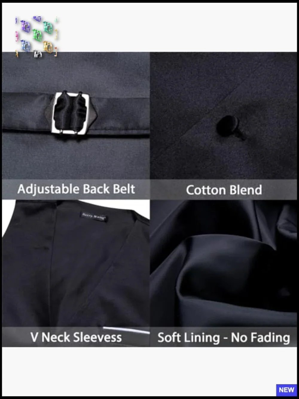 Slim Fit Formal Vest Set Classic Elegant Wedding Party Tuxedo V-Neck